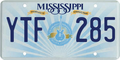 MS license plate YTF285