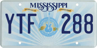 MS license plate YTF288