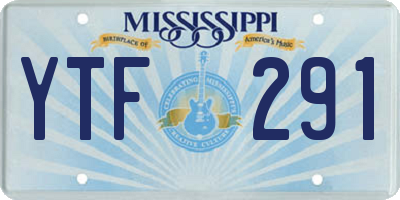MS license plate YTF291