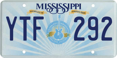 MS license plate YTF292