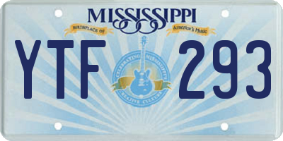 MS license plate YTF293