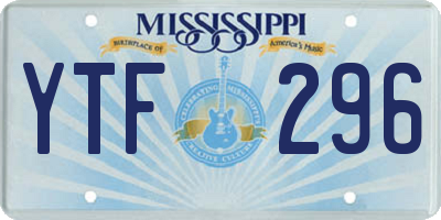 MS license plate YTF296