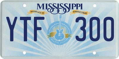 MS license plate YTF300