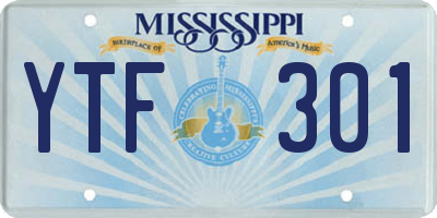 MS license plate YTF301