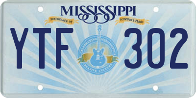 MS license plate YTF302