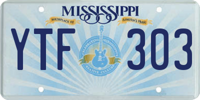 MS license plate YTF303