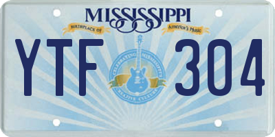 MS license plate YTF304