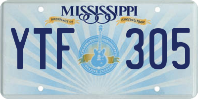 MS license plate YTF305