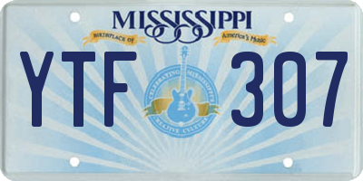 MS license plate YTF307