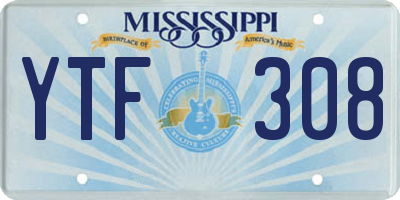 MS license plate YTF308