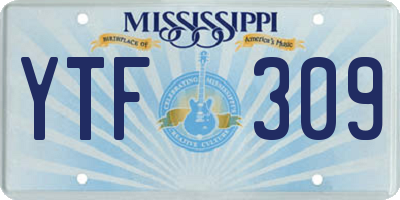 MS license plate YTF309