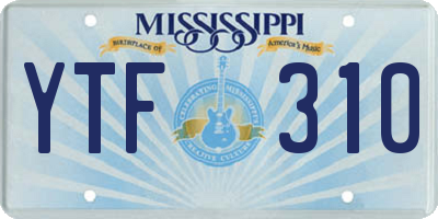 MS license plate YTF310