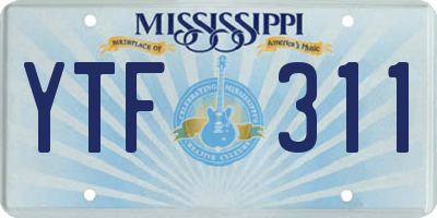 MS license plate YTF311
