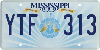 MS license plate YTF313