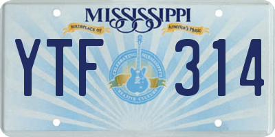 MS license plate YTF314