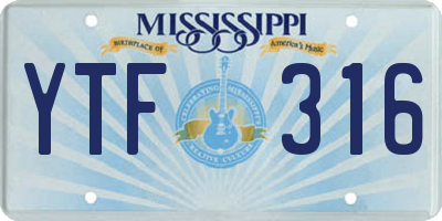 MS license plate YTF316