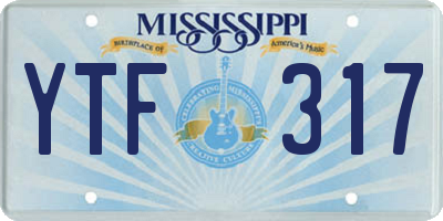 MS license plate YTF317