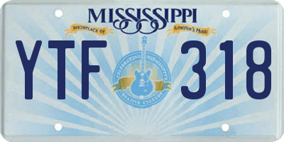 MS license plate YTF318