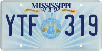 MS license plate YTF319