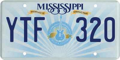 MS license plate YTF320