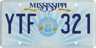 MS license plate YTF321