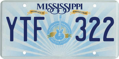 MS license plate YTF322