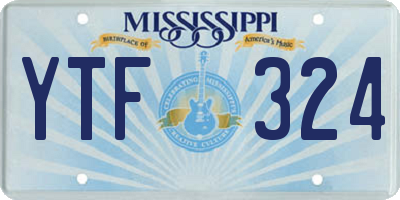 MS license plate YTF324