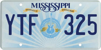 MS license plate YTF325