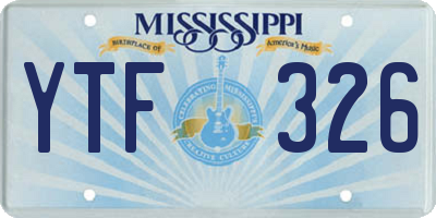 MS license plate YTF326