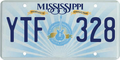 MS license plate YTF328