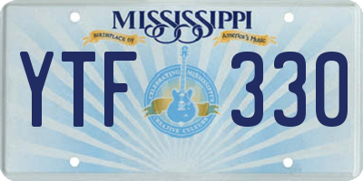 MS license plate YTF330