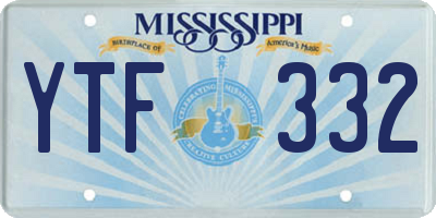 MS license plate YTF332