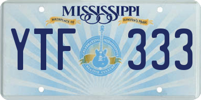 MS license plate YTF333