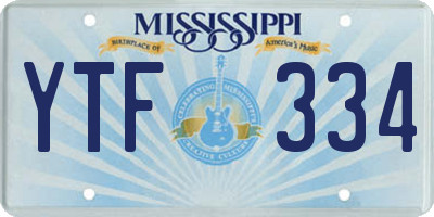 MS license plate YTF334