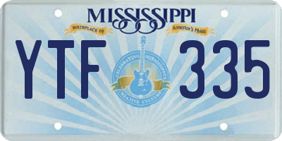 MS license plate YTF335