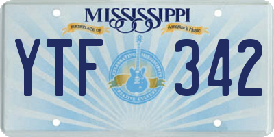 MS license plate YTF342