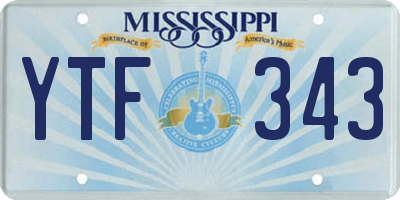 MS license plate YTF343