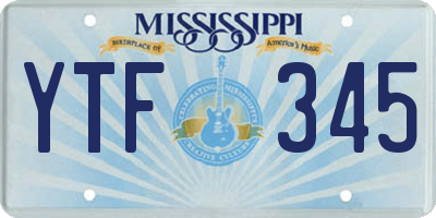 MS license plate YTF345