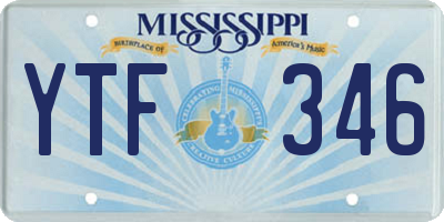 MS license plate YTF346