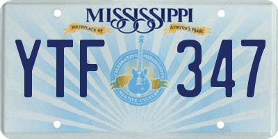 MS license plate YTF347