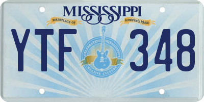 MS license plate YTF348