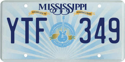 MS license plate YTF349