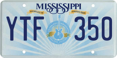 MS license plate YTF350