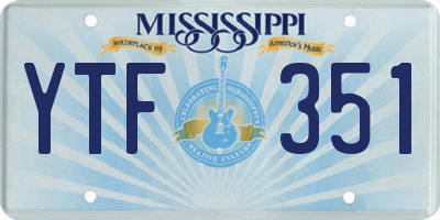 MS license plate YTF351