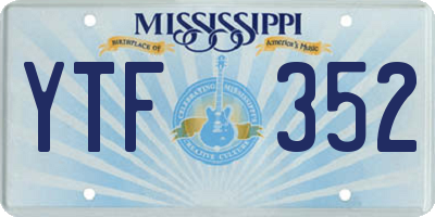 MS license plate YTF352
