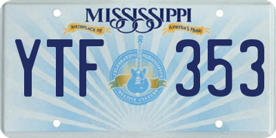 MS license plate YTF353