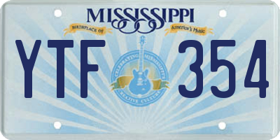 MS license plate YTF354