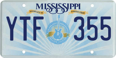 MS license plate YTF355
