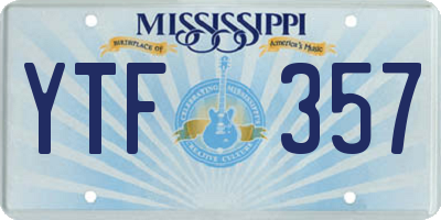 MS license plate YTF357