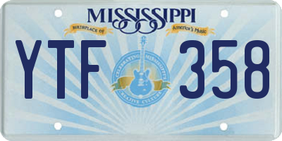 MS license plate YTF358